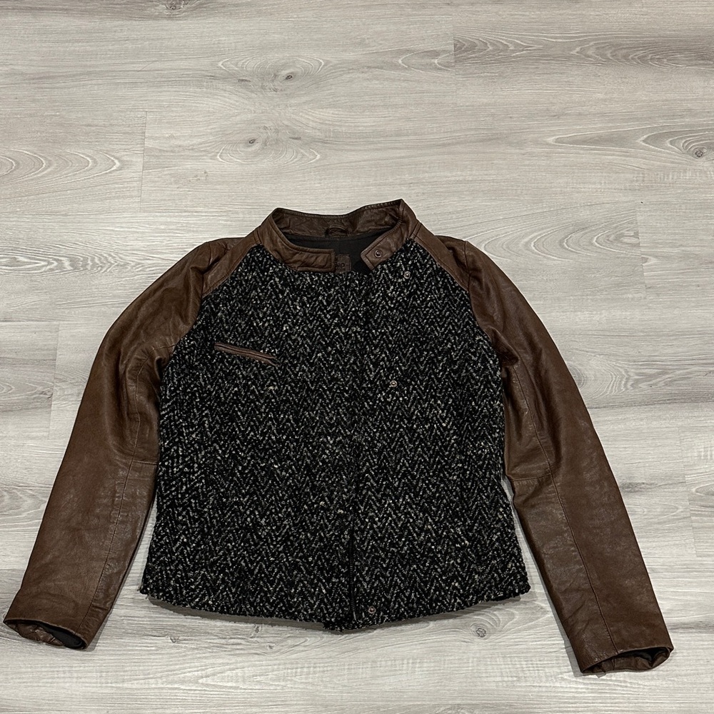 GAP Black and Brown Leather Jacket